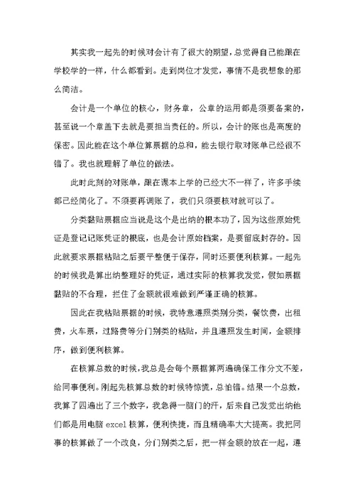 2022大学生寒假会计出纳实习报告范文