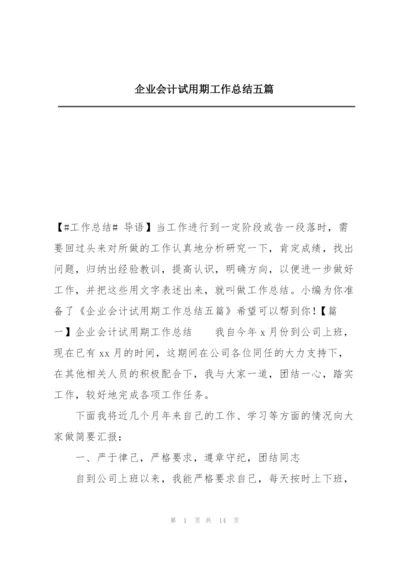 企业会计试用期工作总结五篇.docx