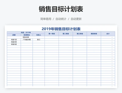 销售目标计划表