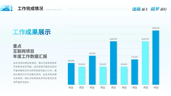 简约抽象艺术月度工作汇报工作总结ppt模板