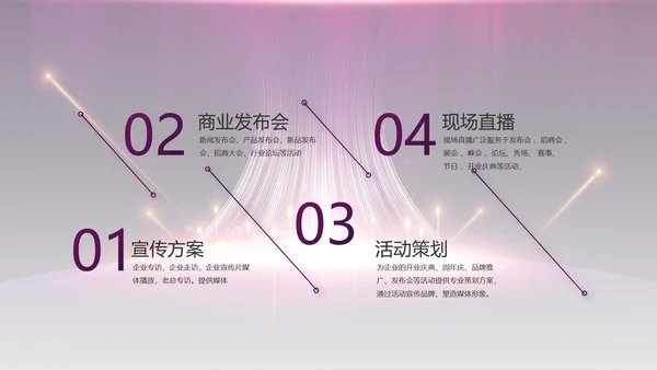 紫色公司品牌发布会策划方案工作总结PPT