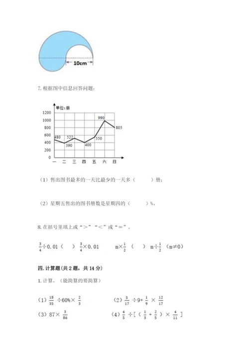 2022人教版六年级上册数学期末考试试卷精品【夺分金卷】.docx