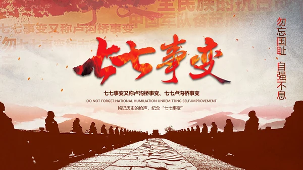 学习纪念卢沟桥事变七七事变历史简介PPT