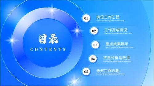 蓝色渐变科技风工作总结工作汇报ppt模板