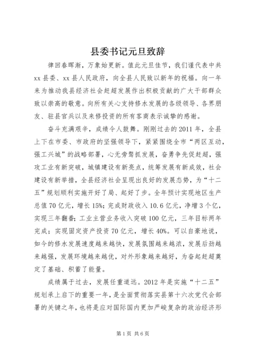 县委书记元旦致辞精编.docx