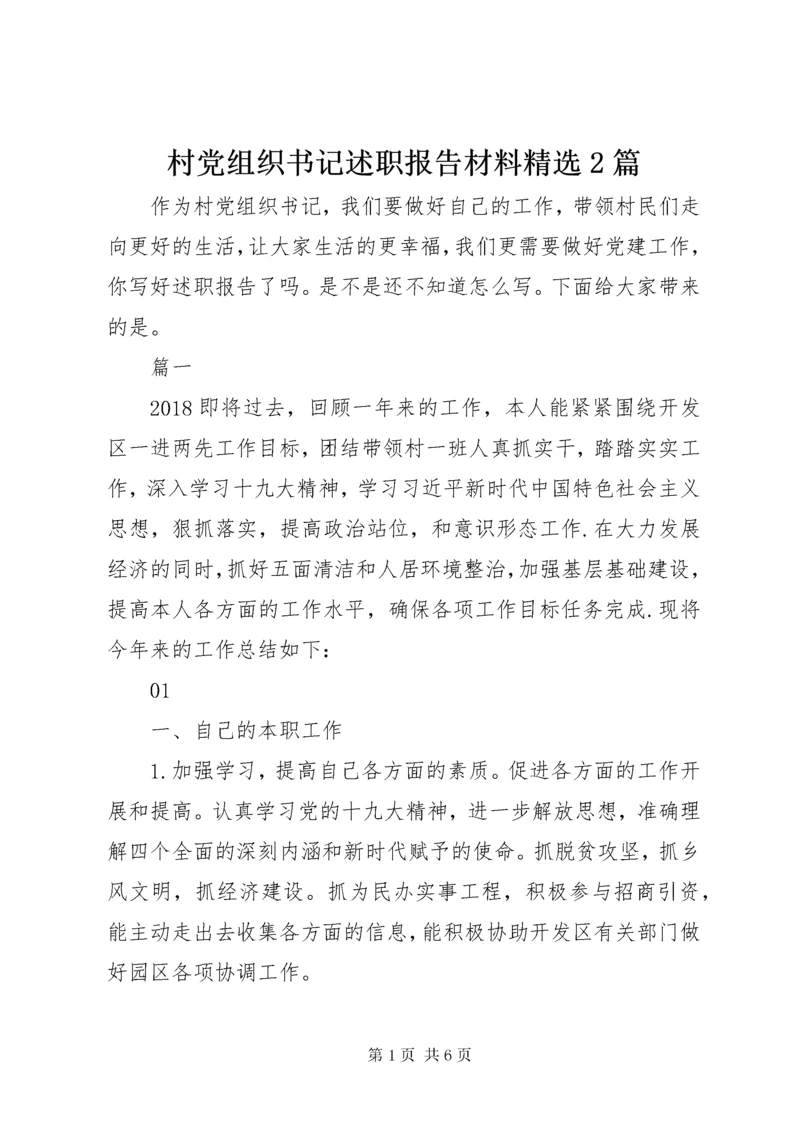 村党组织书记述职报告材料精选篇.docx