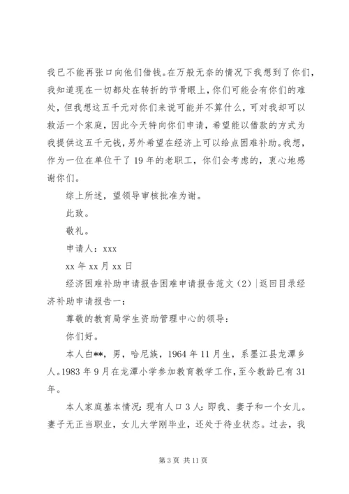 困难申请报告范文4篇.docx