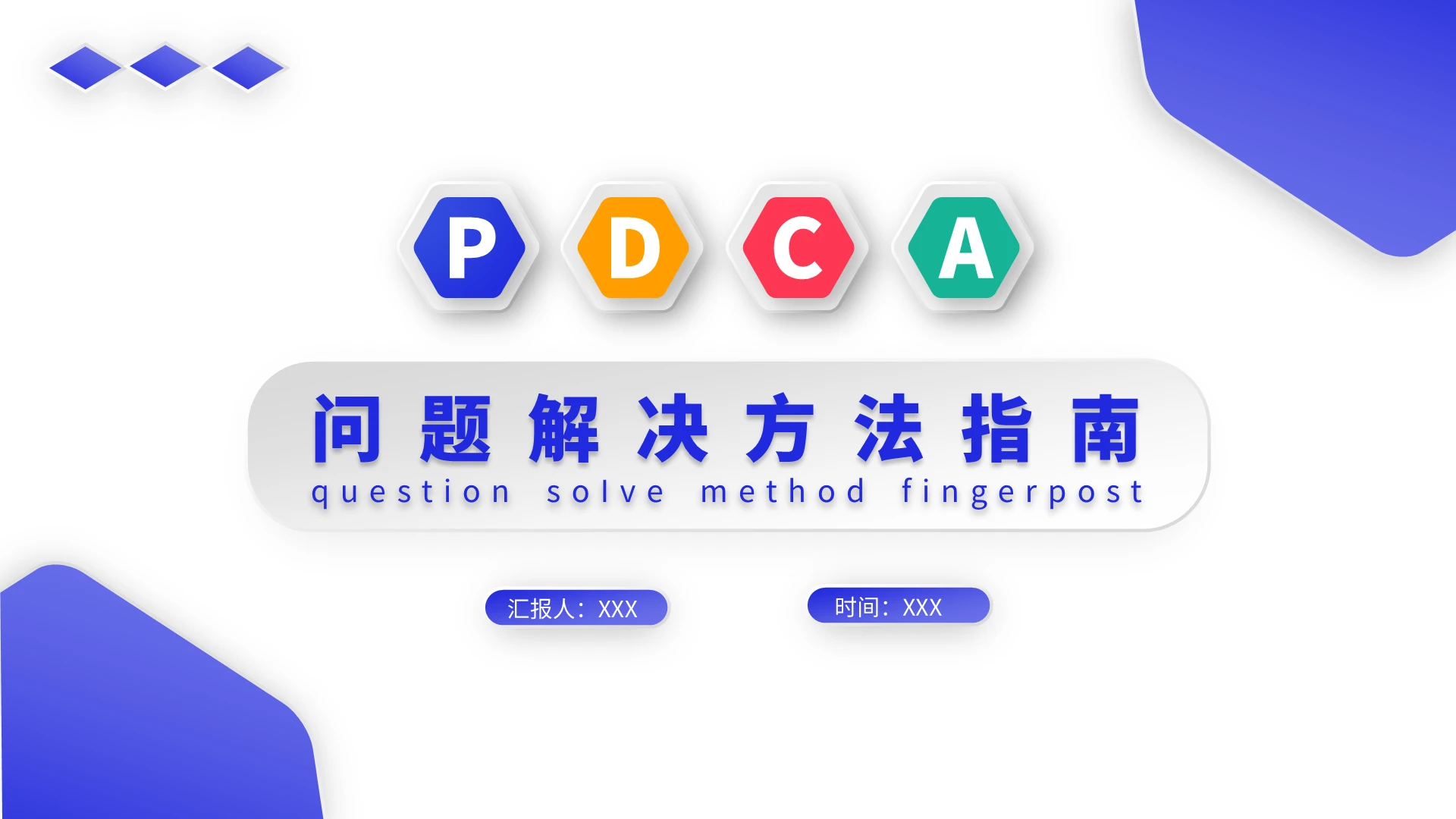 蓝色微立体立体PDCA问题解决方法指南课件pdca