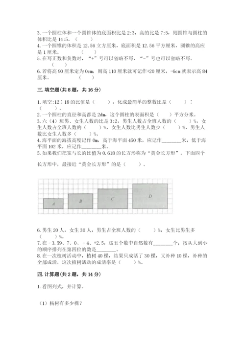 商洛地区小升初数学测试卷及完整答案一套.docx