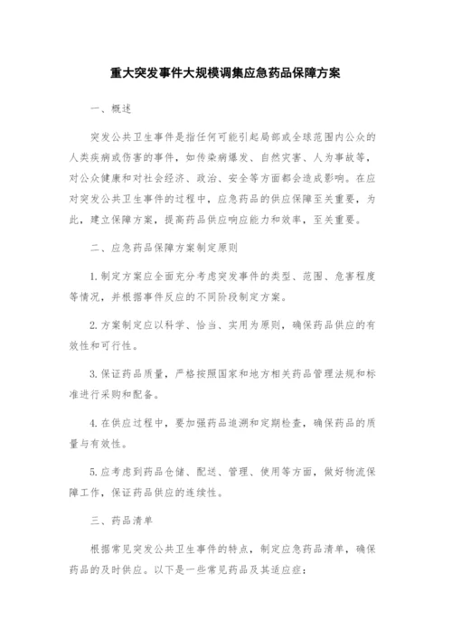 重大突发事件大规模调集应急药品保障方案.docx