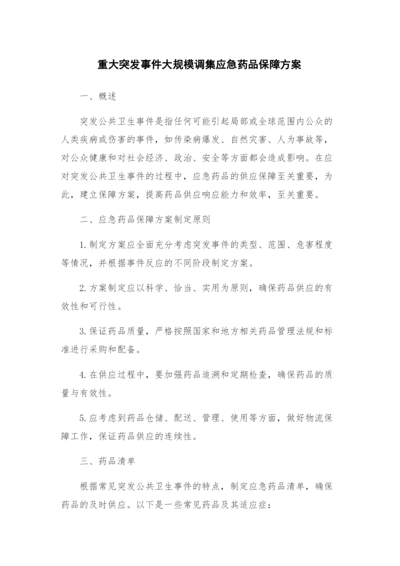 重大突发事件大规模调集应急药品保障方案.docx