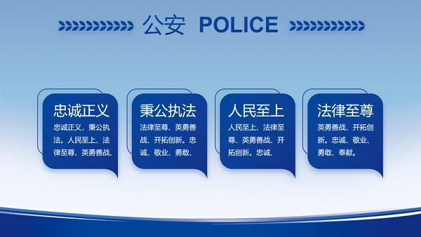蓝色大气公安警察工作汇报动态PPT