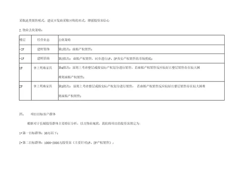 XXXX商业返租销售方案