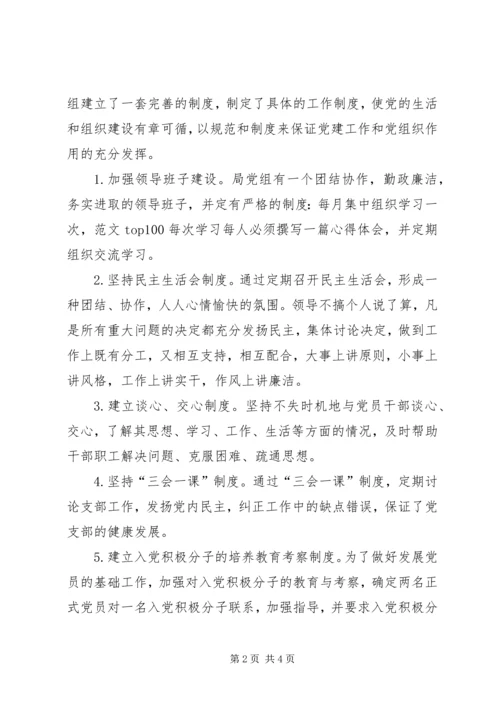 某局XX年度党建工作自查报告.docx