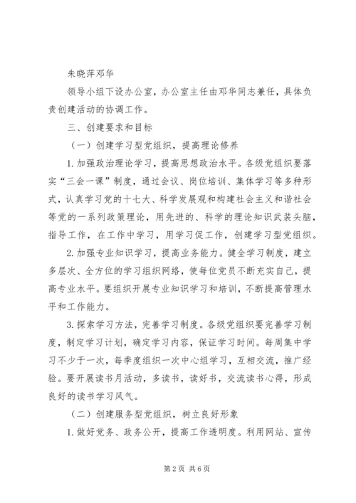 五型党组织创建活动实施方案.docx