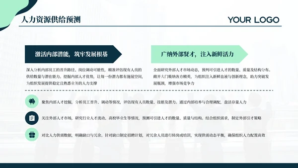 蓝绿色简约商务人资培训通用PPT模板