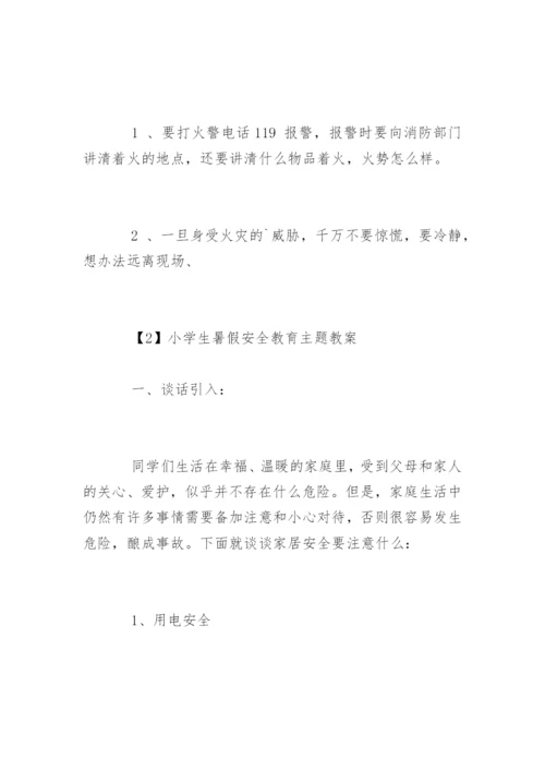 小学生暑假安全教育主题教案.docx