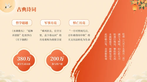 橙色中国风中秋月韵：中秋节文化宣传PPT模板