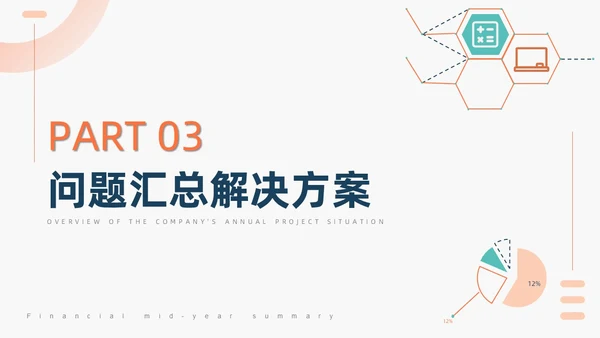 橙色简约商务风财务汇报总结商务汇报PPT模板年中总结