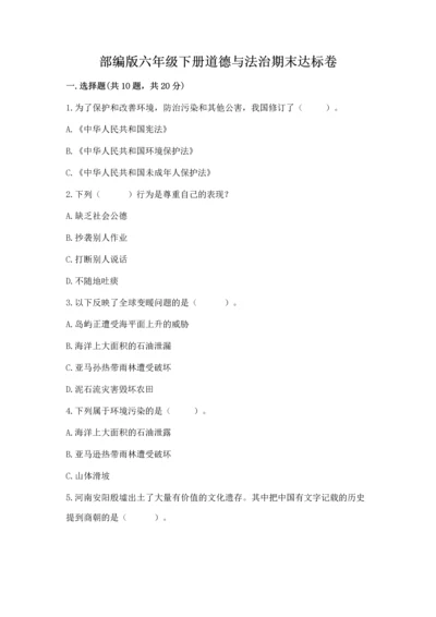 部编版六年级下册道德与法治期末达标卷附完整答案（名师系列）.docx