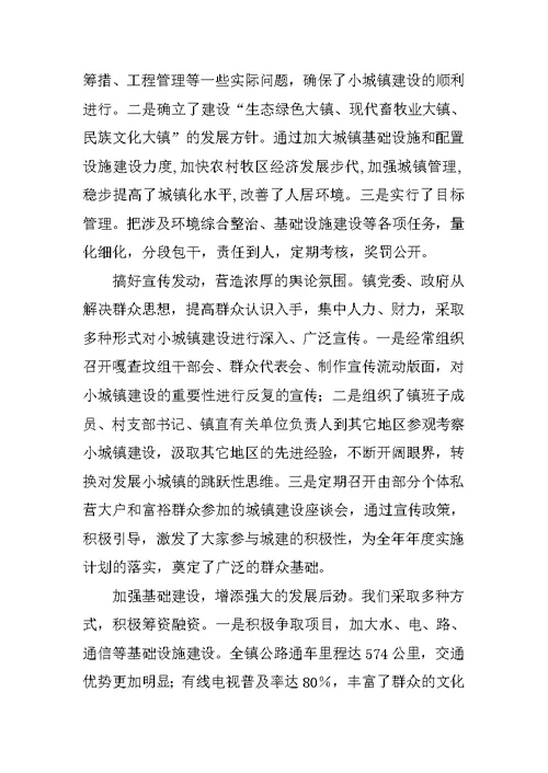 ＸＸ镇城镇化建设工作情况汇报