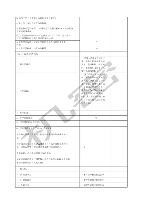 会计师审计综合实训一初步业务活动工作底稿课件