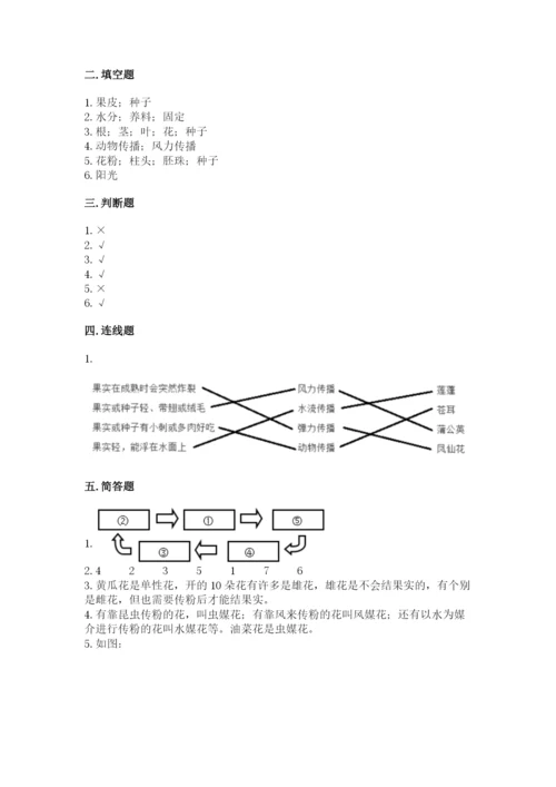 教科版科学四年级下册第一单元《植物的生长变化》测试卷及答案（有一套）.docx