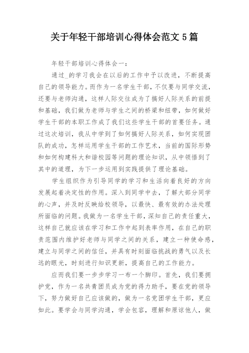 关于年轻干部培训心得体会范文5篇.docx