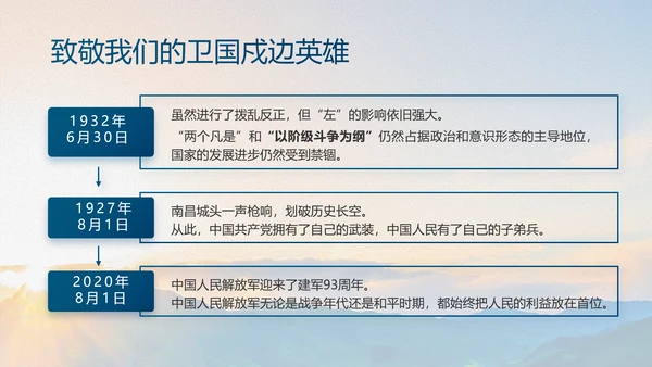 大学生国防教育八一军事部队动态PPT