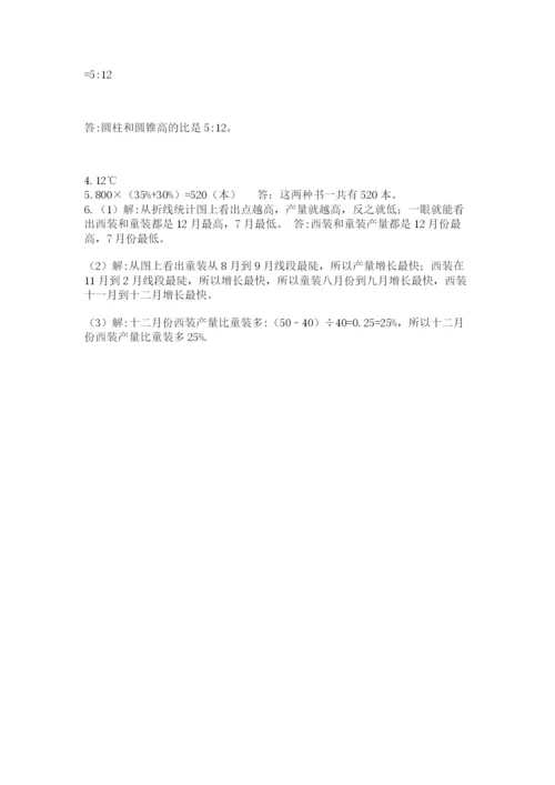 小学六年级下册数学摸底考试题往年题考.docx
