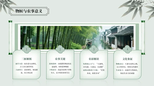绿色中国风大暑节气介绍通用模板