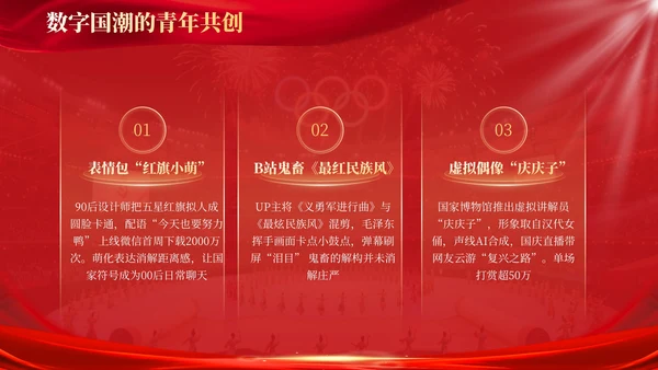红金商务风国庆节宣传PPT模板