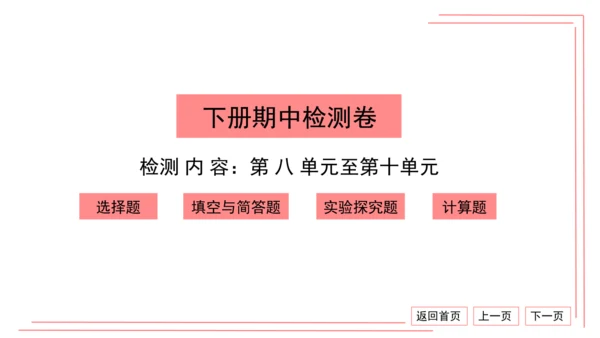 人教版化学九年级下册期中检测卷 习题课件（35张PPT）