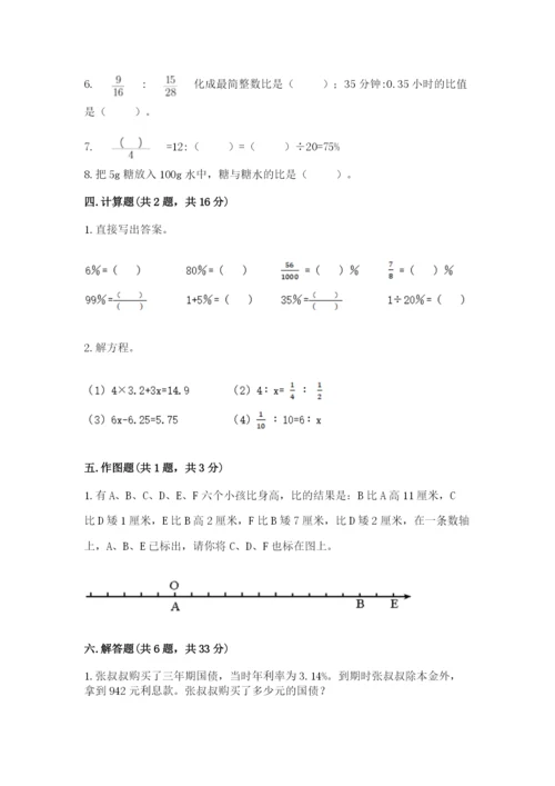 六年级下册数学期末测试卷含答案（考试直接用）.docx