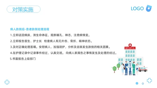 蓝色卡通医院护理PDCA品管圈案例汇报PPT模板动态PPT宣pdca