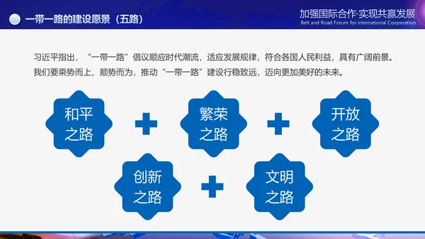 大气一带一路国际合作高峰论坛PPT模板