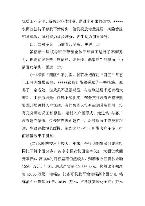 农商银行述职述廉报告