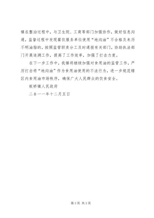 城东镇关于严厉打击“地沟油”违法犯罪专项工作的情况汇报 (3).docx