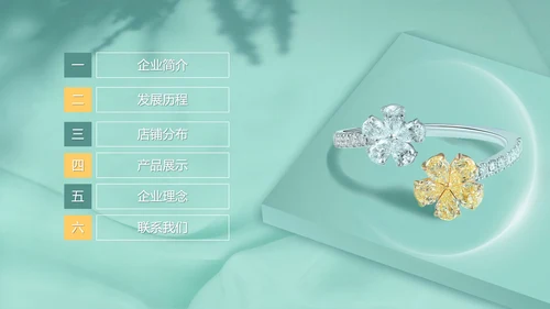 蓝色简约风饰品公司产品宣传PPT模板
