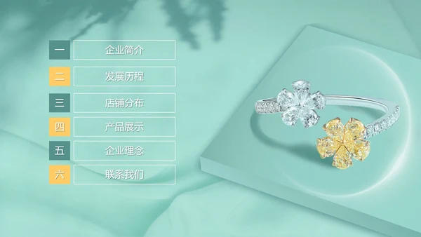 蓝色简约风饰品公司产品宣传PPT模板