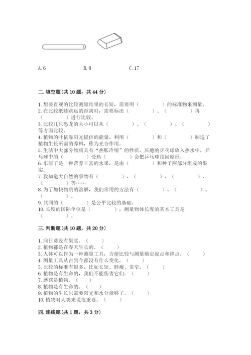 教科版一年级上册科学期末测试卷及1套参考答案.docx