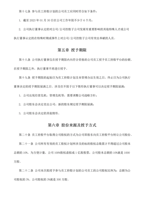 有限责任公司员工股权细则设置有限合伙高管持股平台含协议.docx