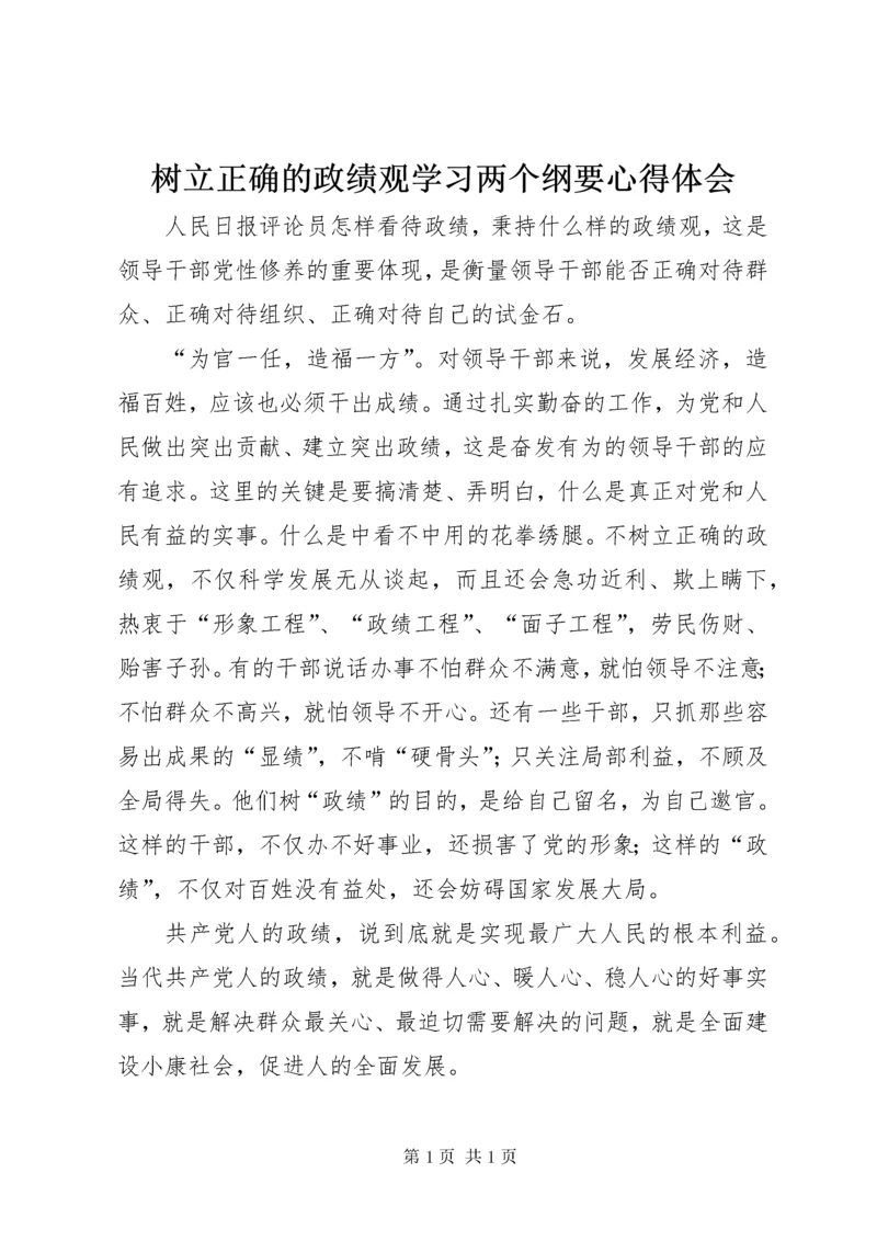 树立正确的政绩观学习两个纲要心得体会 (4).docx