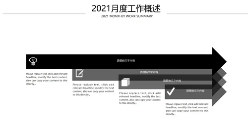 黑色极简月度总结PPT模板
