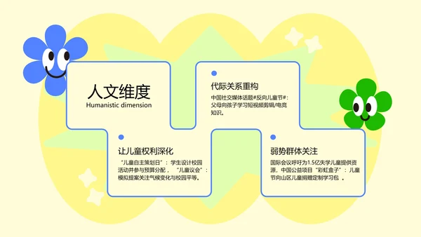 淡黄色扁平儿童节教育PPT模板