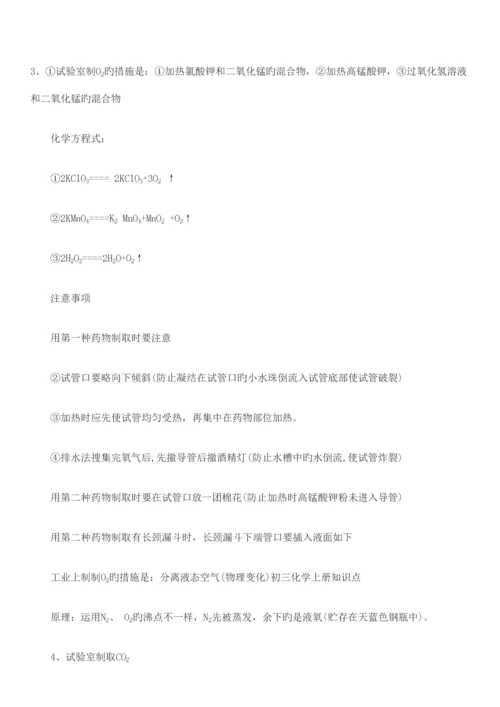 2023年初三化学上册纯知识点.docx