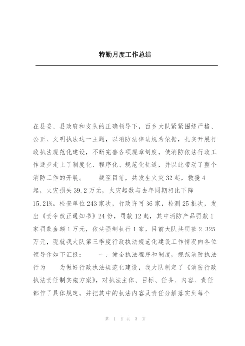 特勤月度工作总结.docx