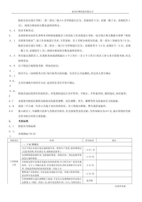 品质管理部考核制度.docx