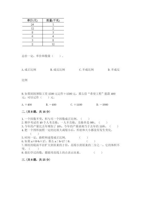 人教版数学六年级下册试题期末模拟检测卷精品【突破训练】.docx