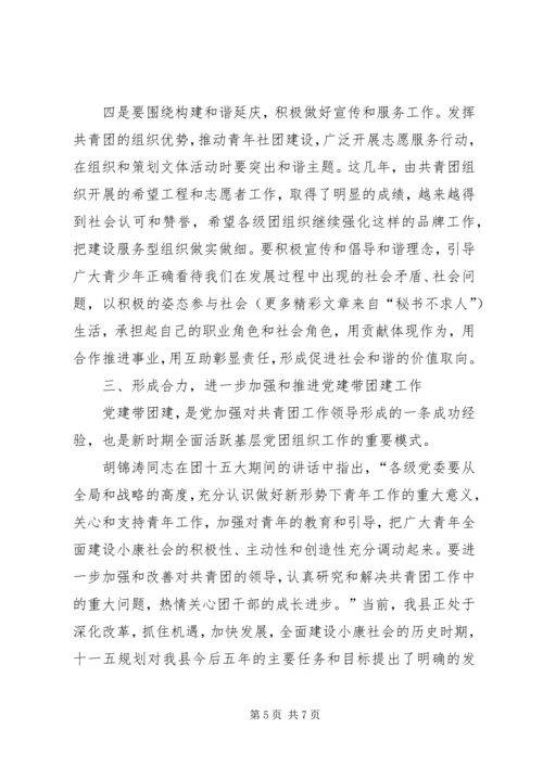 县委副书记在共青团××年工作会上的讲话.docx